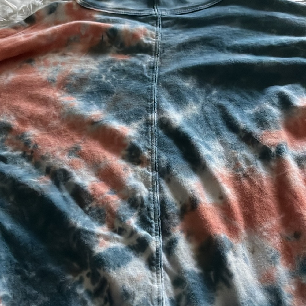 NWOT FREE PEOPLE We The Free orange & blue long sleeve mock neck tie dye small - Picture 5 of 5